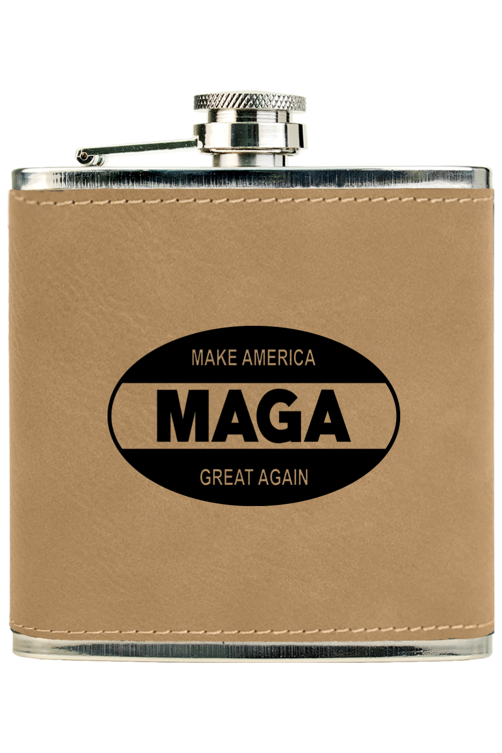 Trump MAGA Flask | Laser Engraved Leatherette