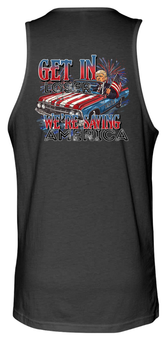 get in loser trump tank top